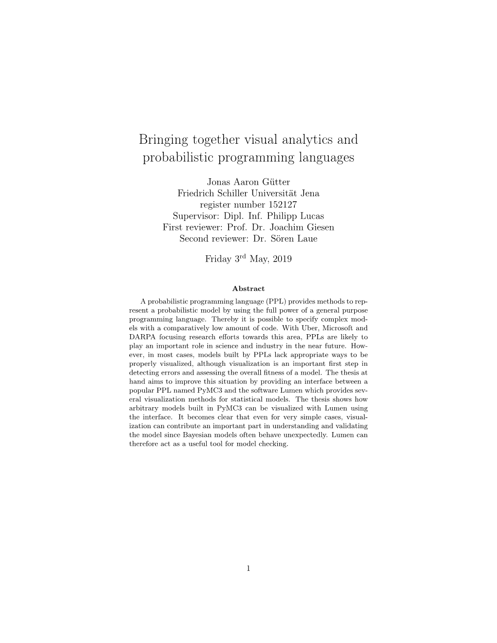 Bringing Together Visual Analytics and Probabilistic Programming Languages