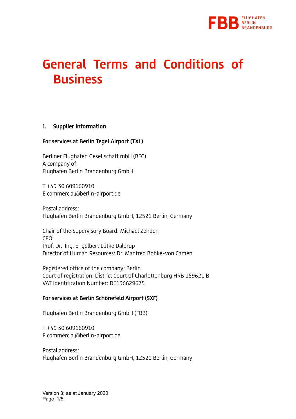 General Terms and Conditions of Business