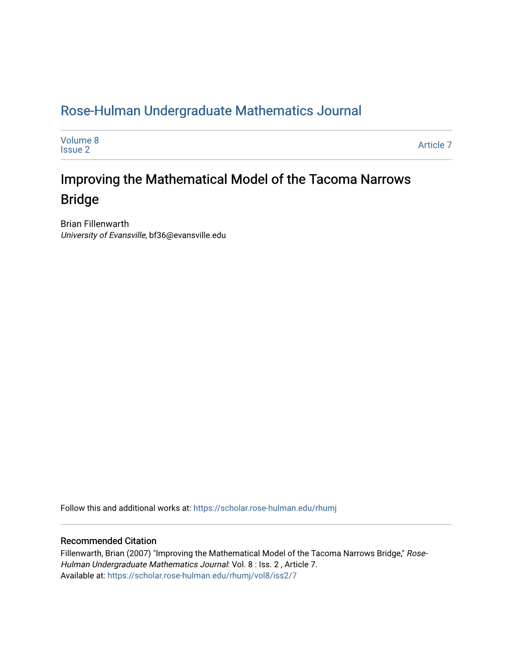 Improving the Mathematical Model of the Tacoma Narrows Bridge