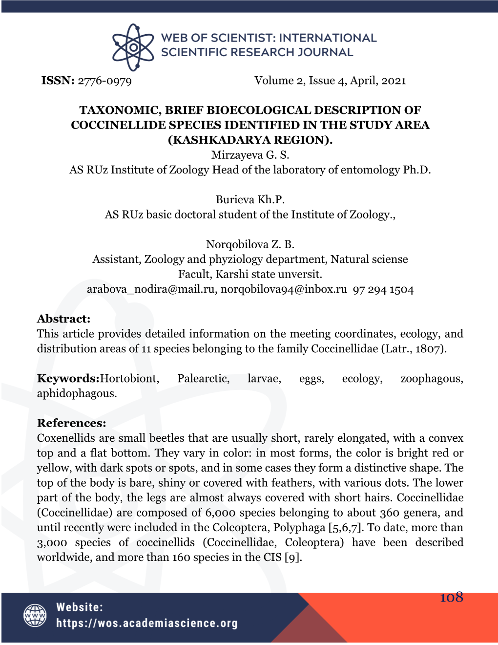 ISSN: 2776-0979 Volume 2, Issue 4, April, 2021 TAXONOMIC, BRIEF