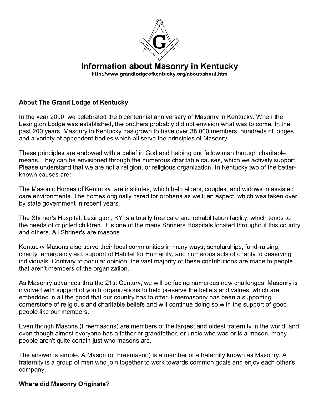 Information About Masonry in Kentucky