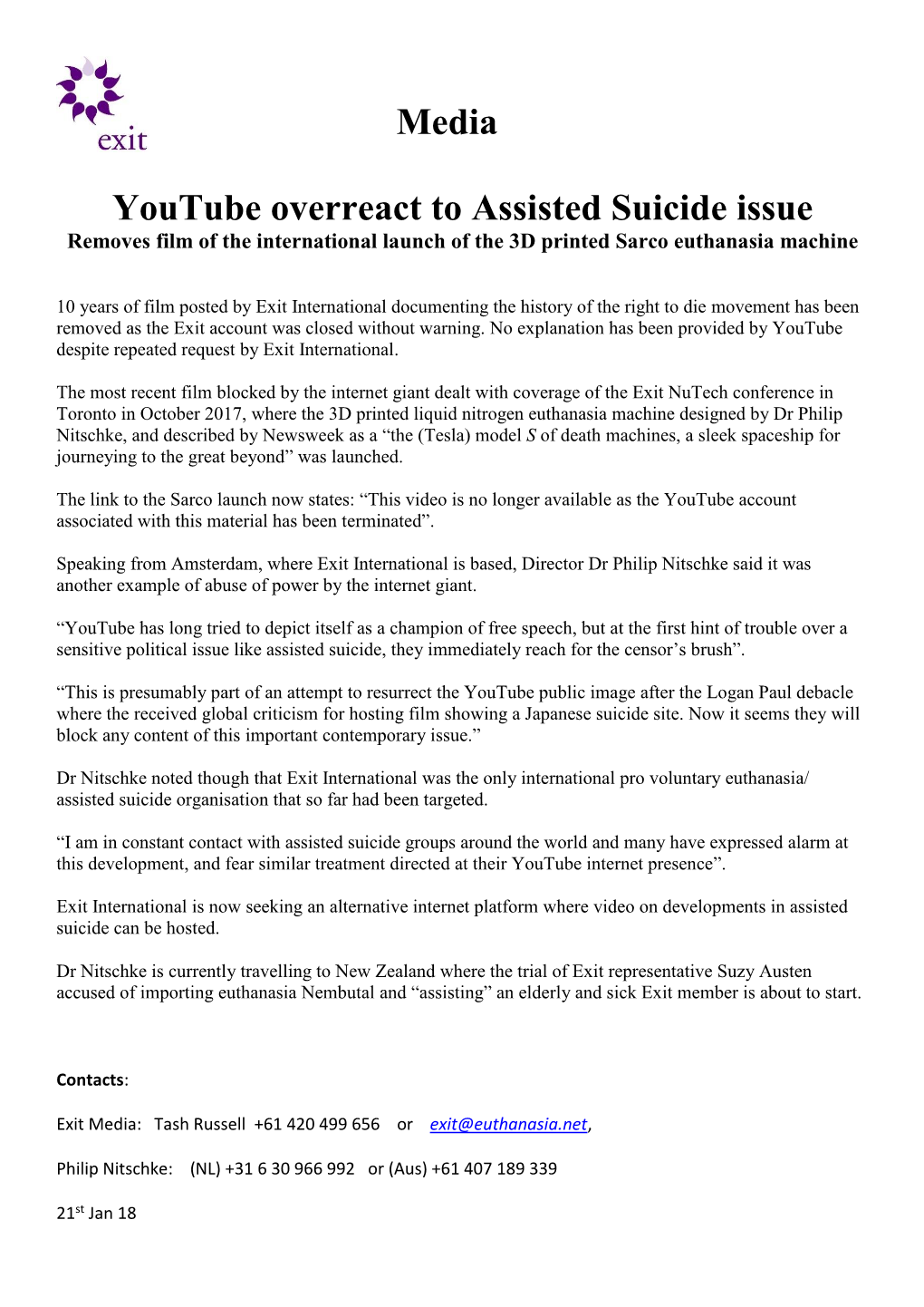Media Youtube Overreact to Assisted Suicide Issue