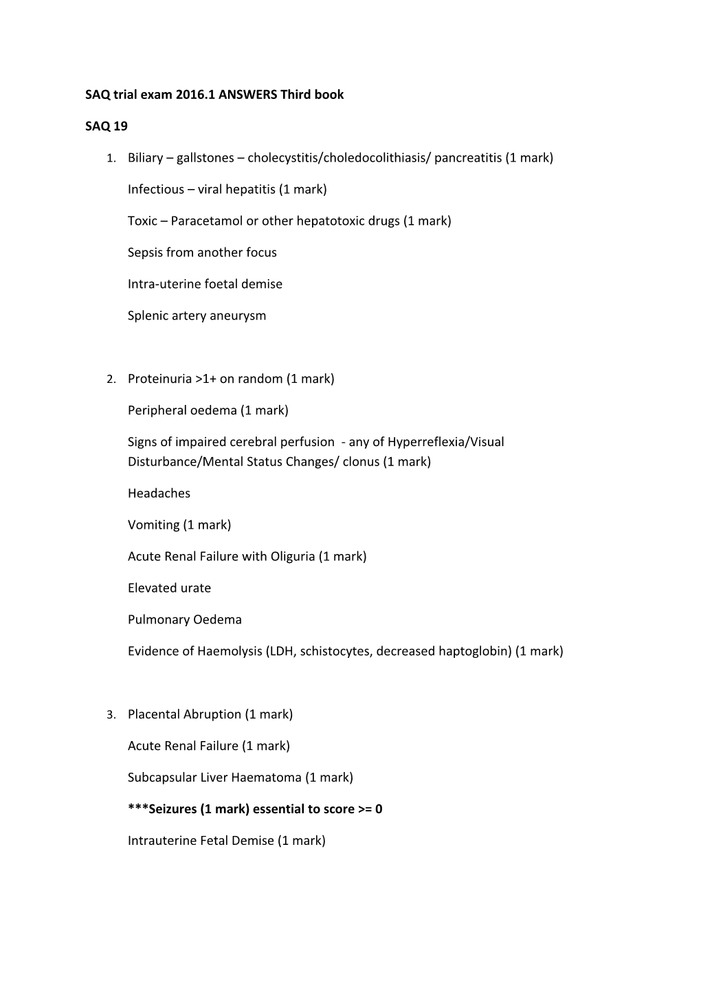 SAQ Trial Exam 2016.1 ANSWERS Third Book