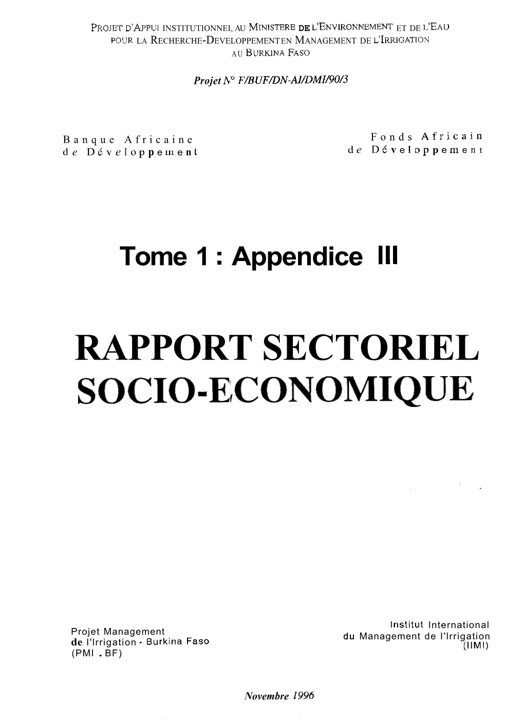 Rapport Sectoriel Socio-E,Conomique