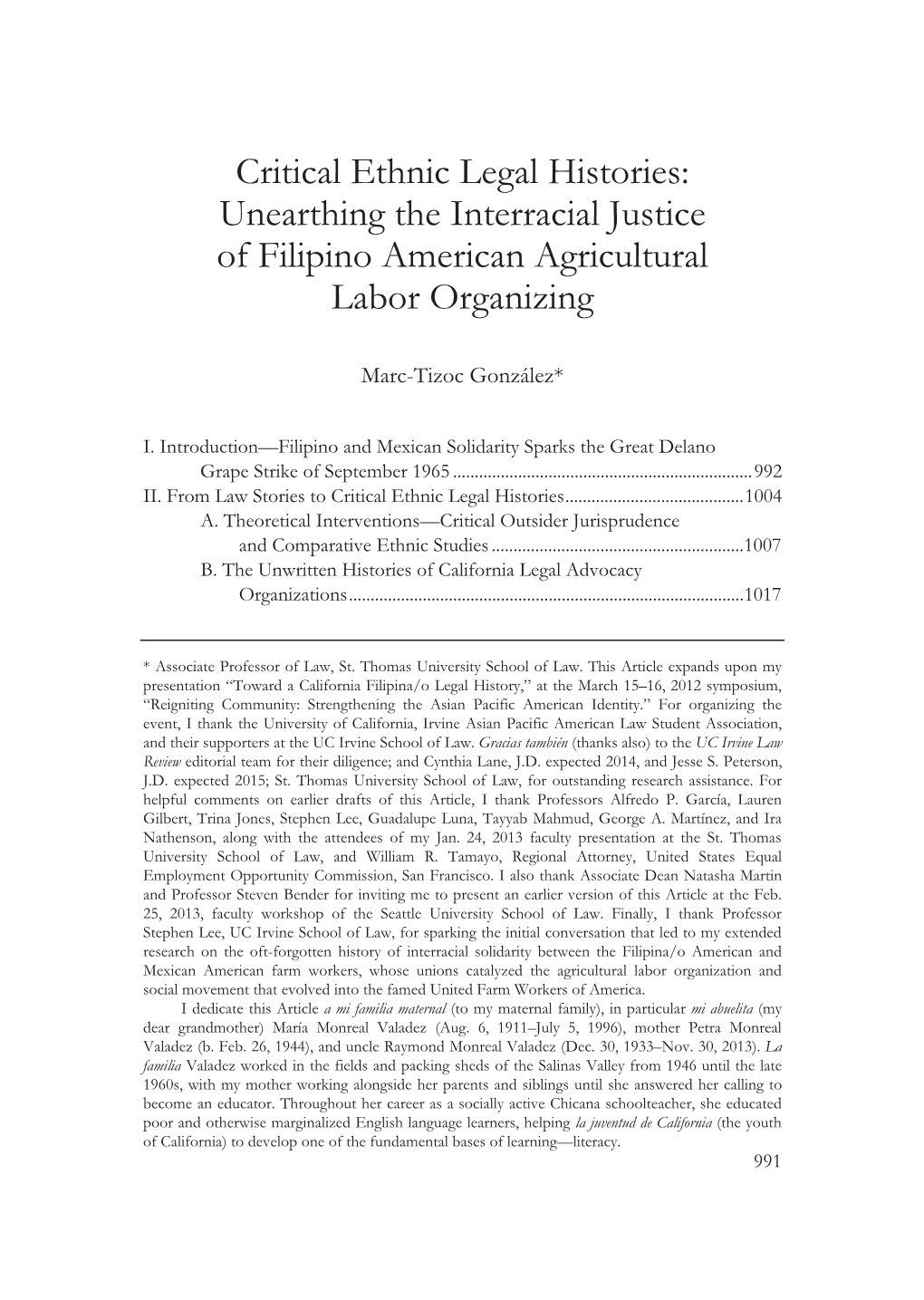 Unearthing the Interracial Justice of Filipino American Agricultural Labor Organizing