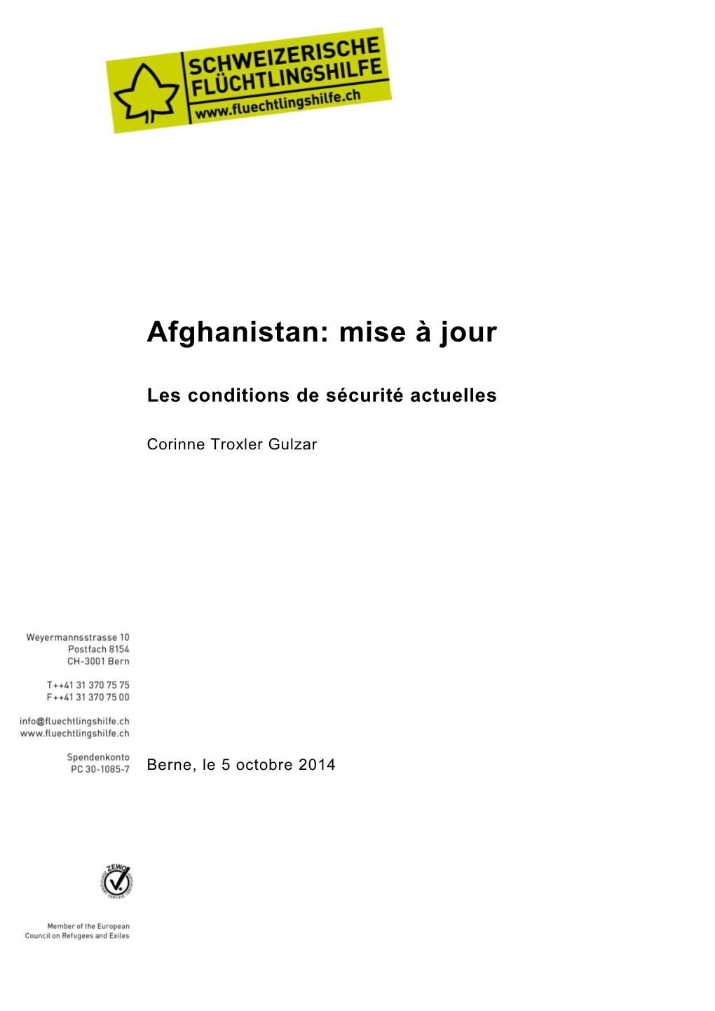 Afghanistan: Mise À Jour