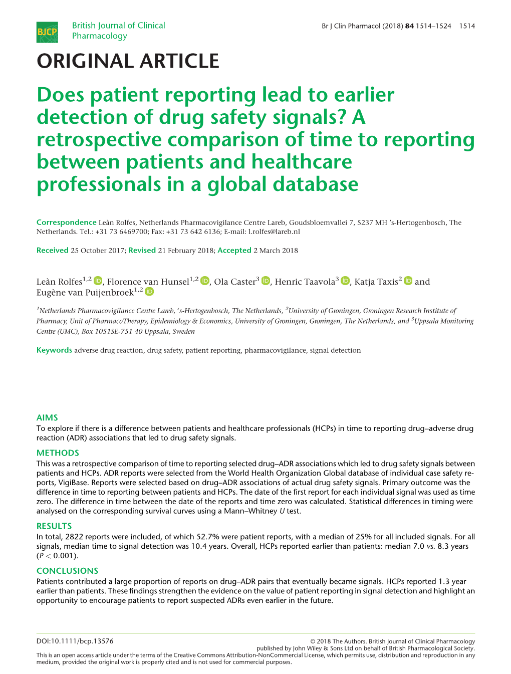 Does Patient Reporting Lead to Earlier Detection of Drug Safety Signals?