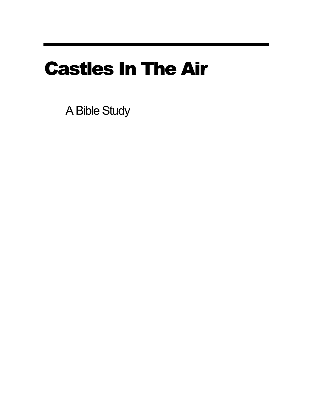 Castles in the Air