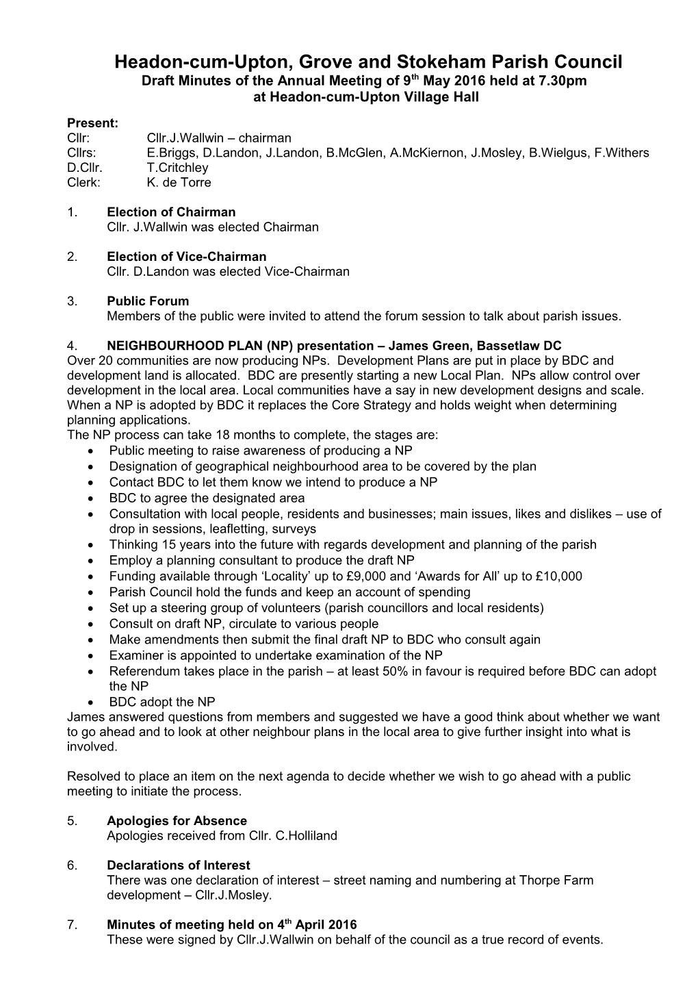 Headon-Cum-Upton, Grove and Stokeham Parish Council