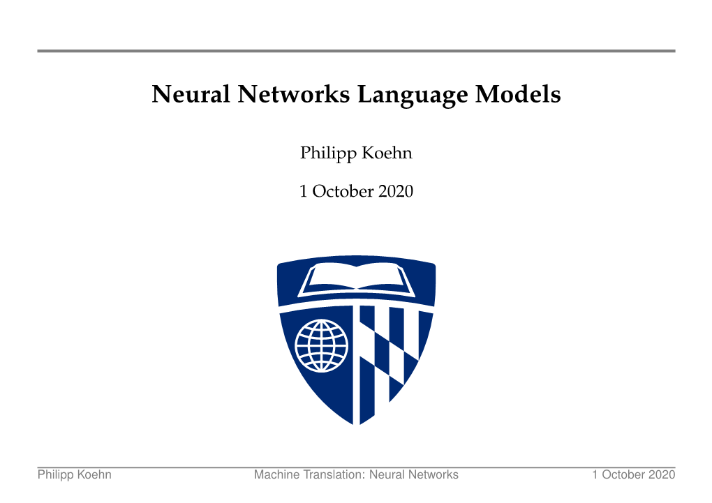 Neural Networks Language Models