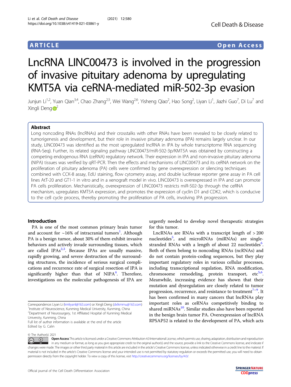 Lncrna LINC00473 Is Involved in the Progression of Invasive Pituitary