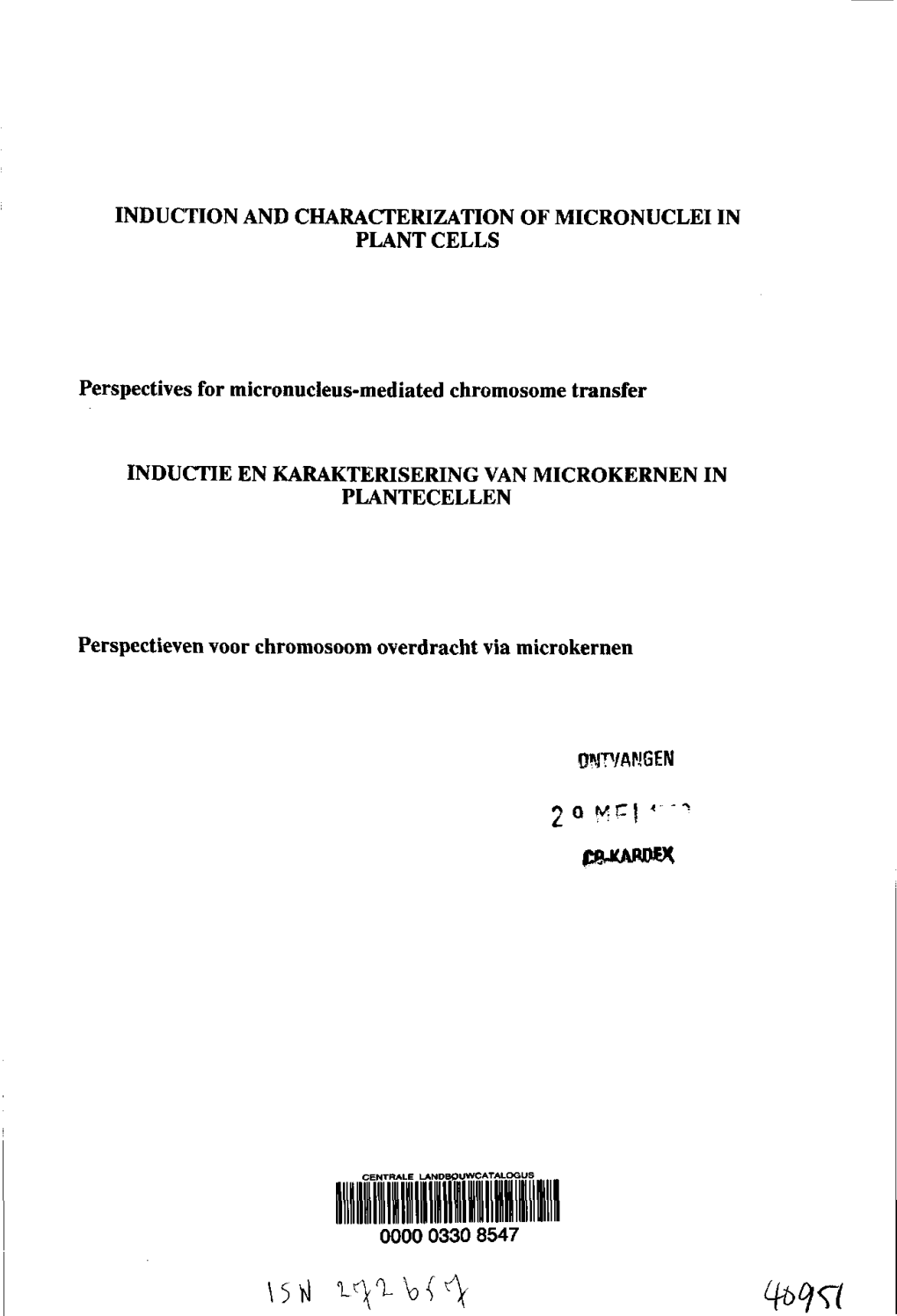 Induction and Characterization of Micronuclei in Plant Cells