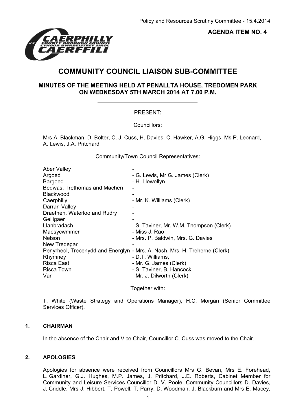 Community Council Liaison Sub-Committee