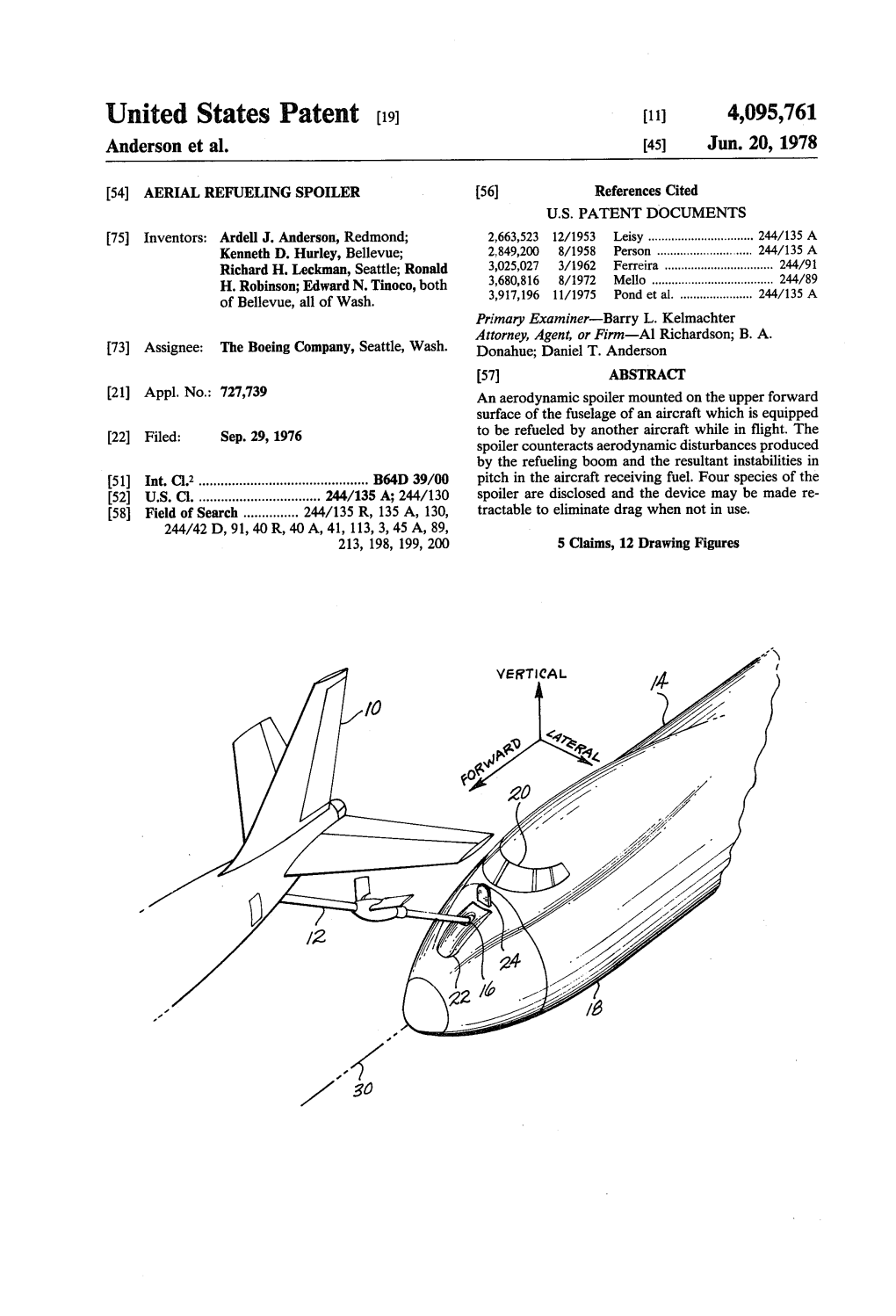United States Patent (19) 11) 4,095,761 Anderson Et Al