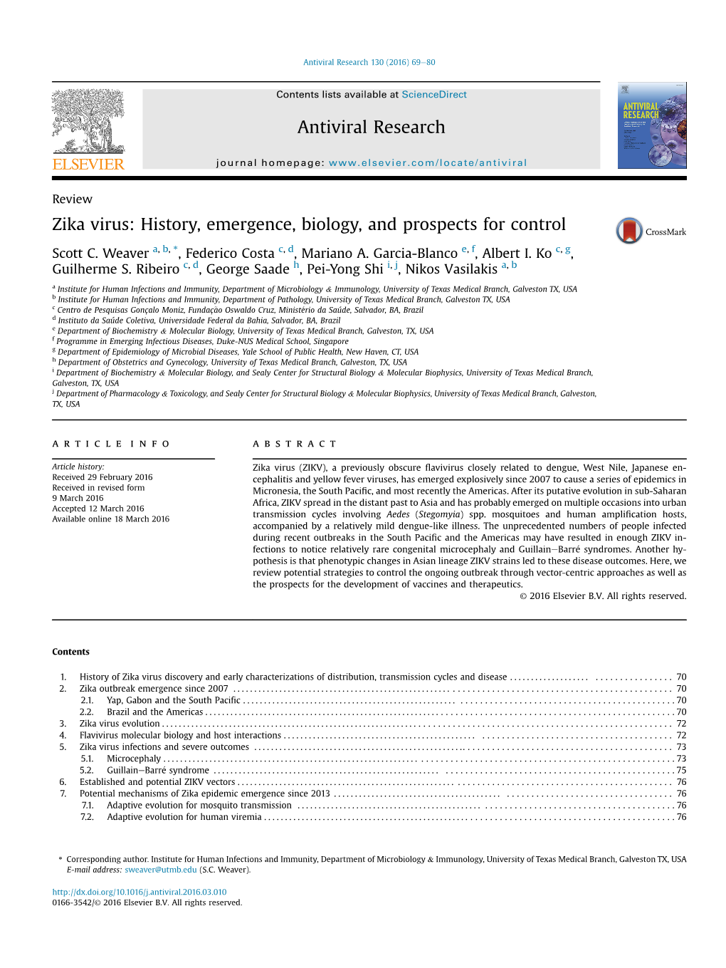 Zika Virus: History, Emergence, Biology, and Prospects for Control