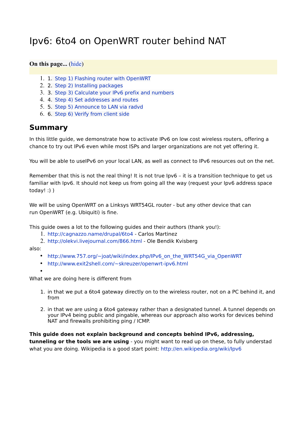 Ipv6: 6To4 on Openwrt Router Behind NAT