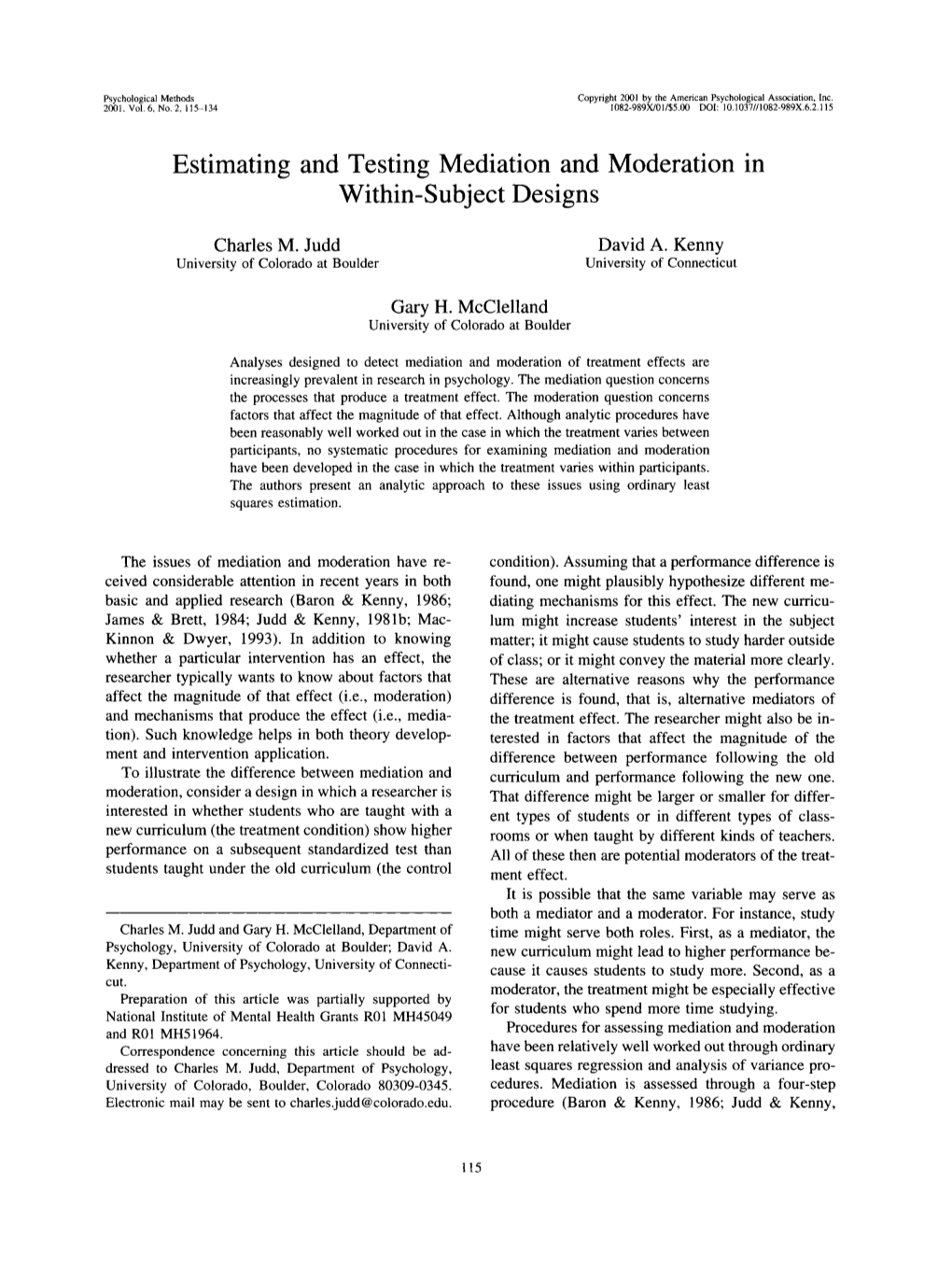 Estimating and Testing Mediation and Moderation in Within-Subject Designs