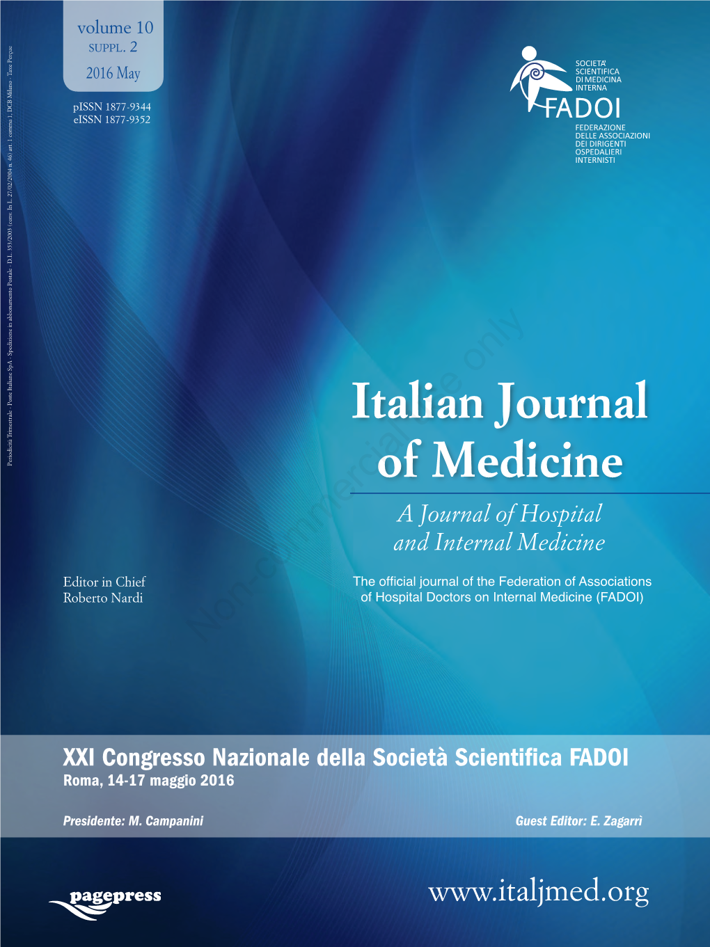 Italian Journal of Medicine 2016 – Volume 10 – Suppl