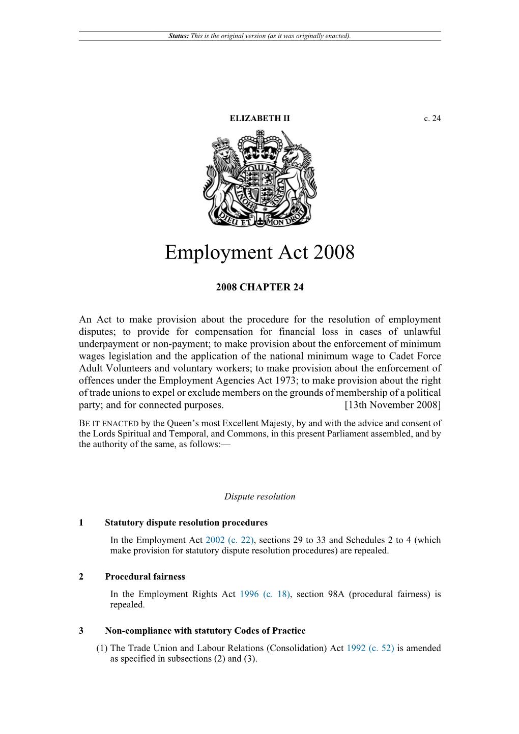 Employment Act 2008