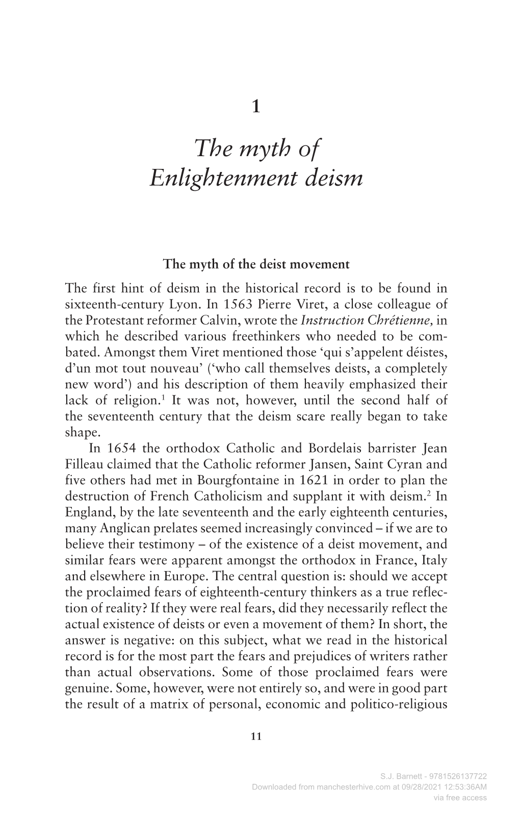 The Myth of Enlightenment Deism