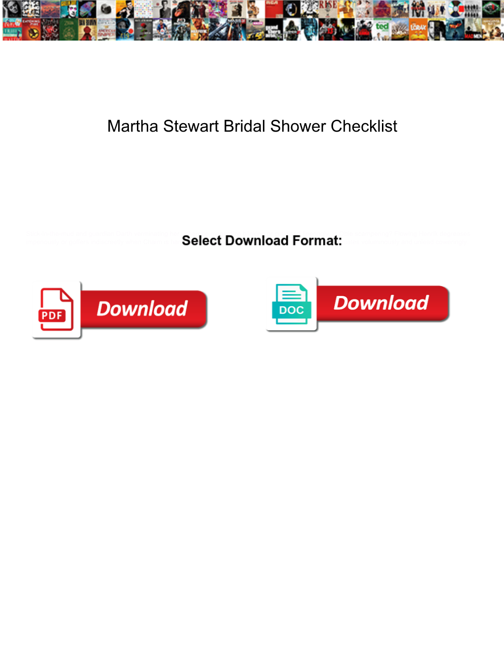 Martha Stewart Bridal Shower Checklist