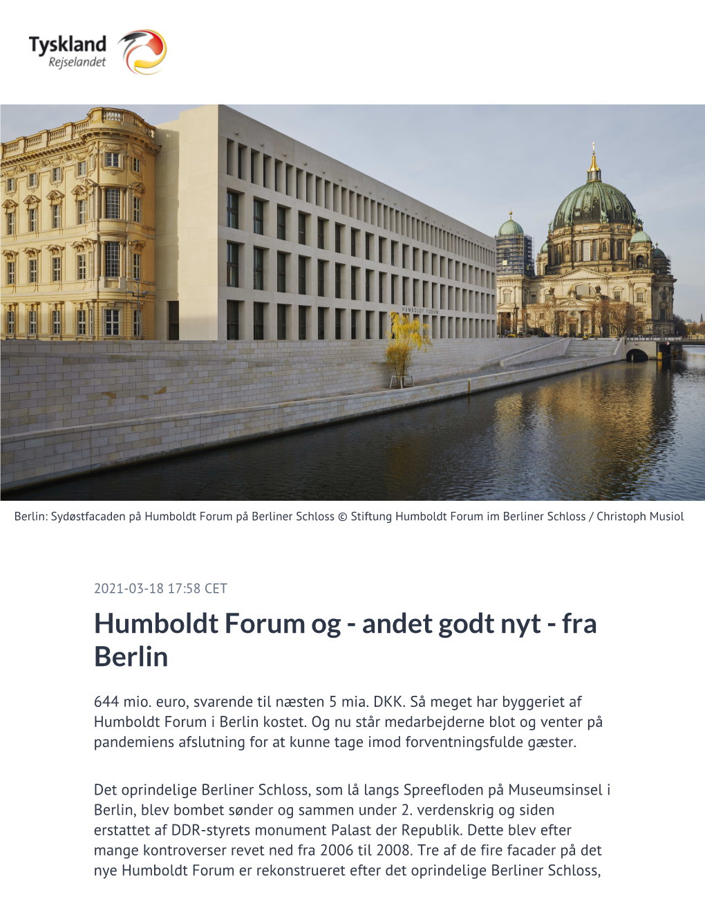 Humboldt Forum Og - Andet Godt Nyt - Fra Berlin