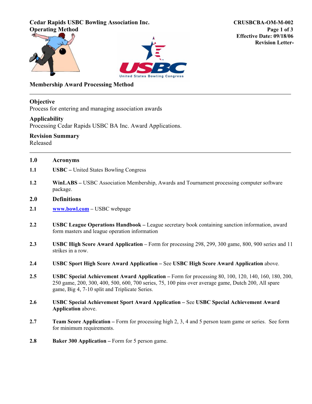 Cedar Rapids USBC Bowling Association Inc