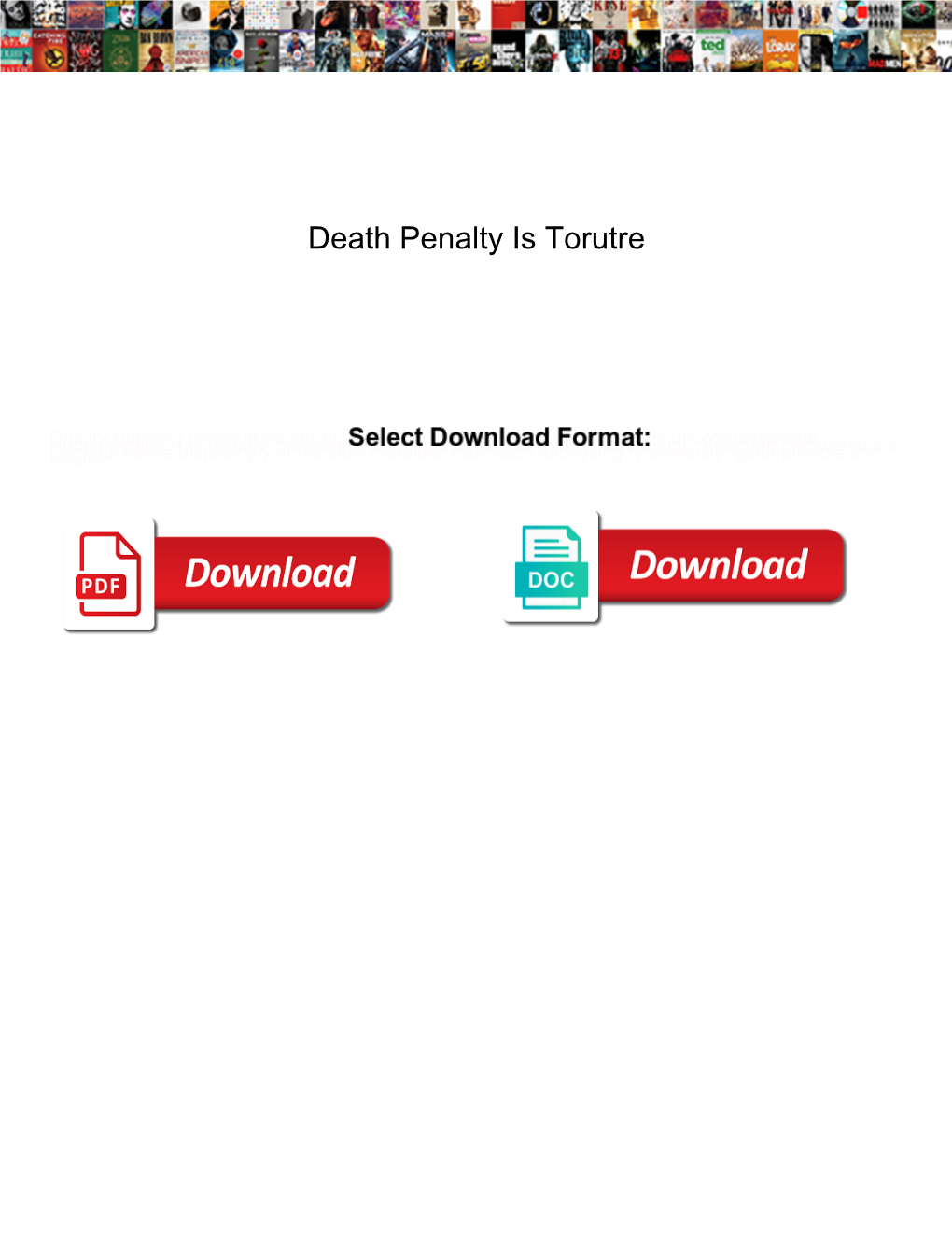 Death Penalty Is Torutre