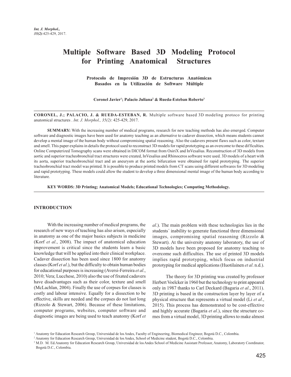 Multiple Software Based 3D Modeling Protocol for Printing Anatomical Structures