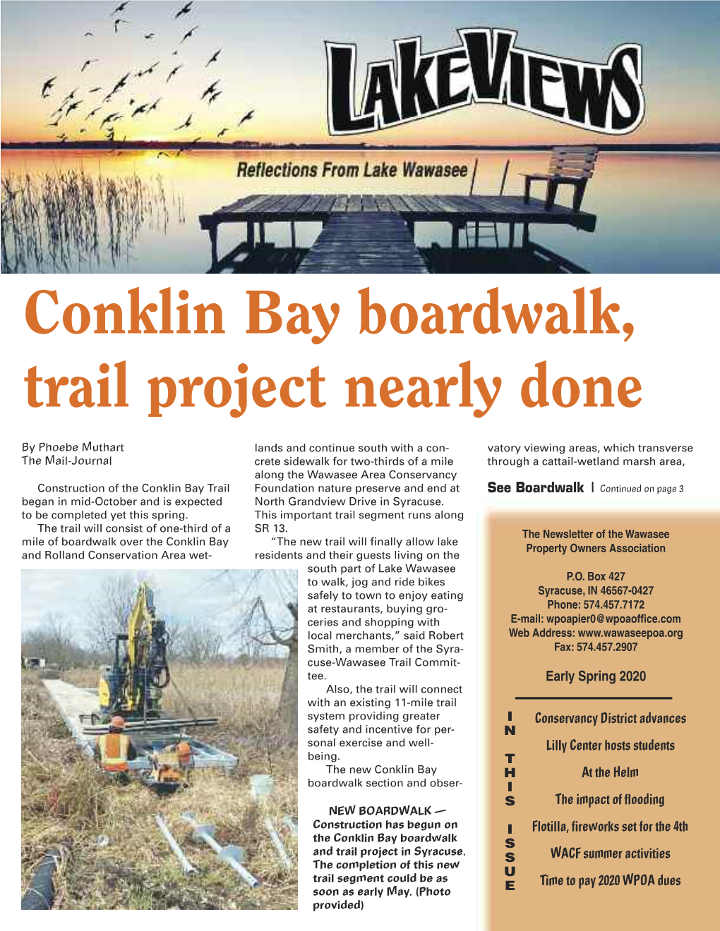 Conklin Bay Boardwalk, Trail Project Nearly Done