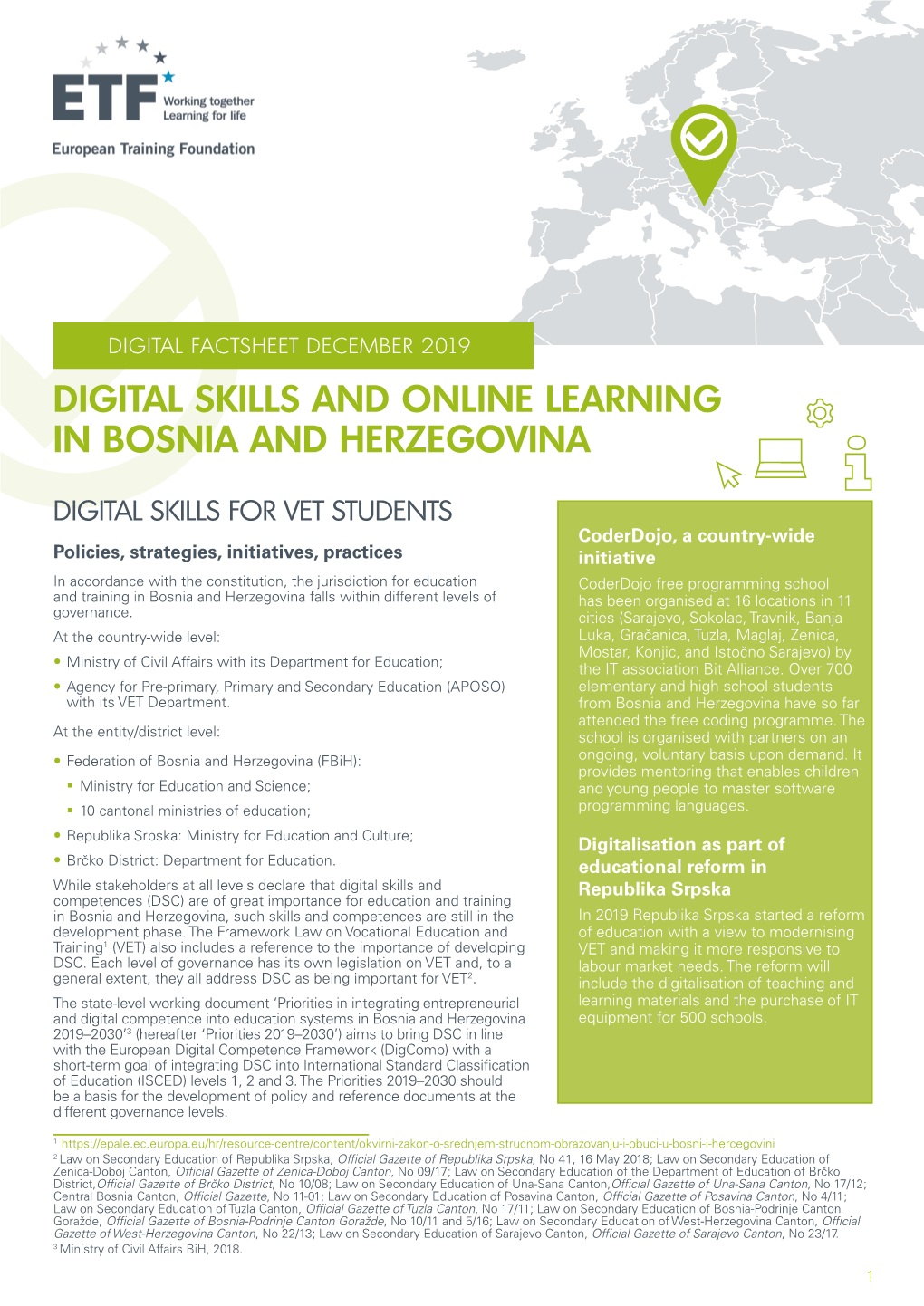 Digital Skills and Online Learning in Bosnia and Herzegovina
