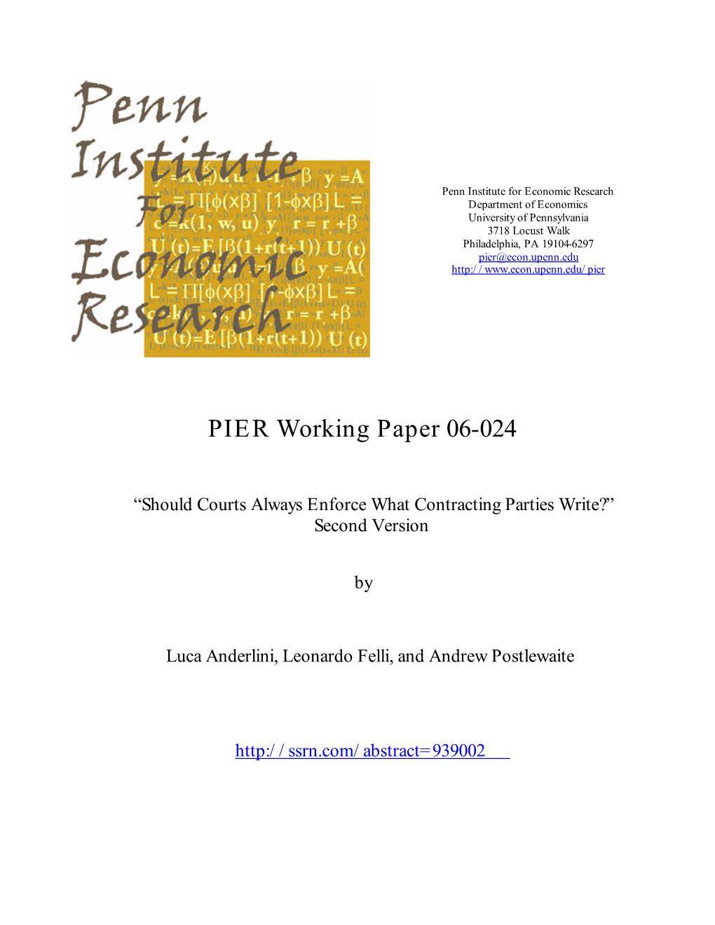 PIER Working Paper 06-024