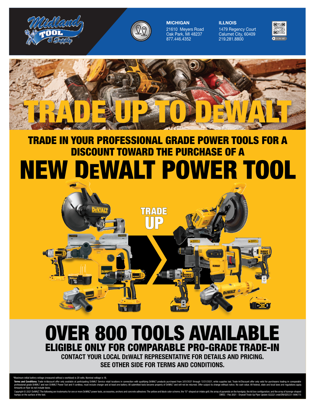 Trade up to Dewalt Trade in Your Professional Grade Power Tools for a Discount Toward the Purchase of a New Dewalt Power Tool