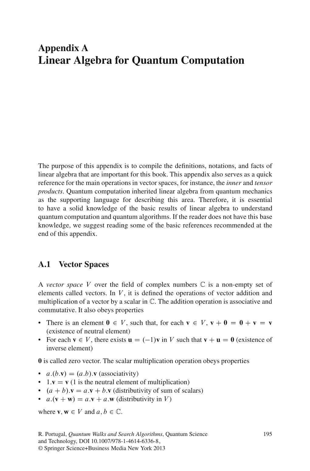 Linear Algebra for Quantum Computation