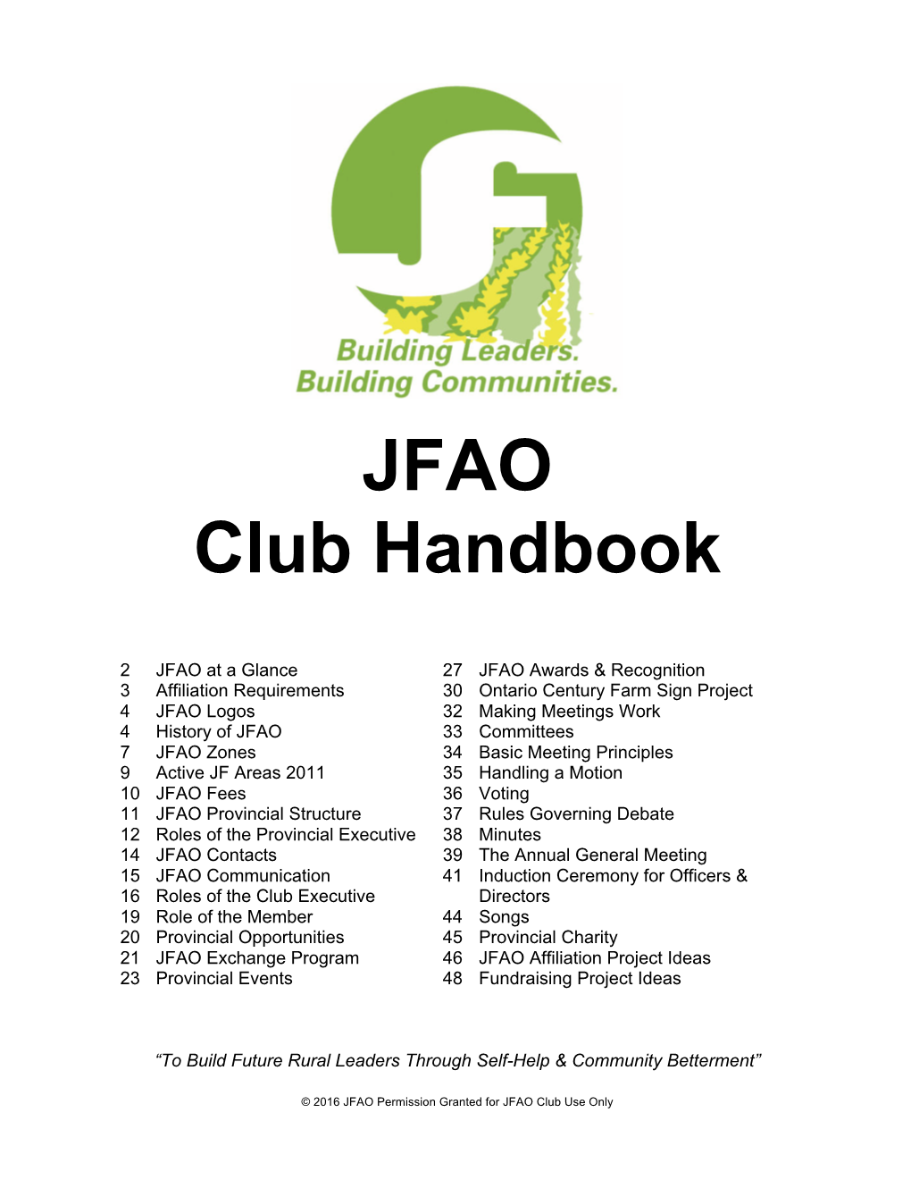 JFAO Club Handbook