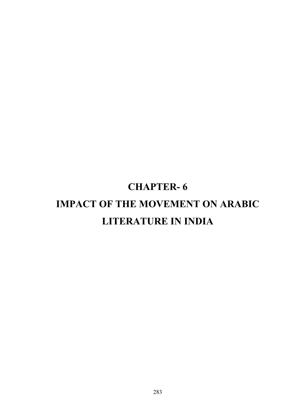 6 Impact of the Movement on Arabic Literature in India