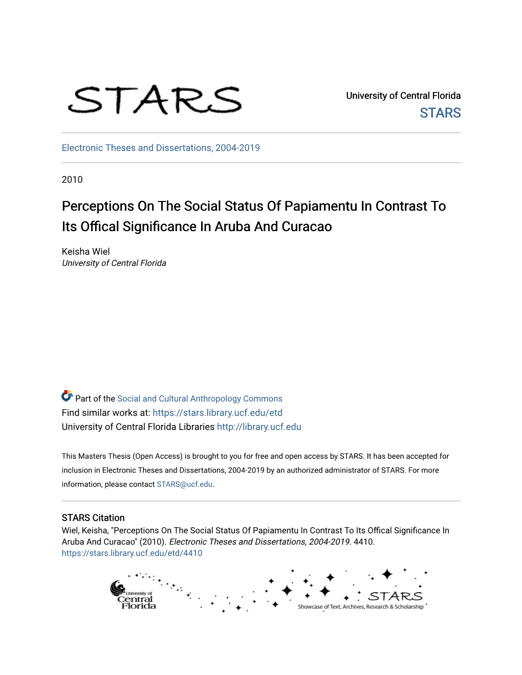 Perceptions on the Social Status of Papiamentu in Contrast to Its Offical Significance in Aruba and Acaocur