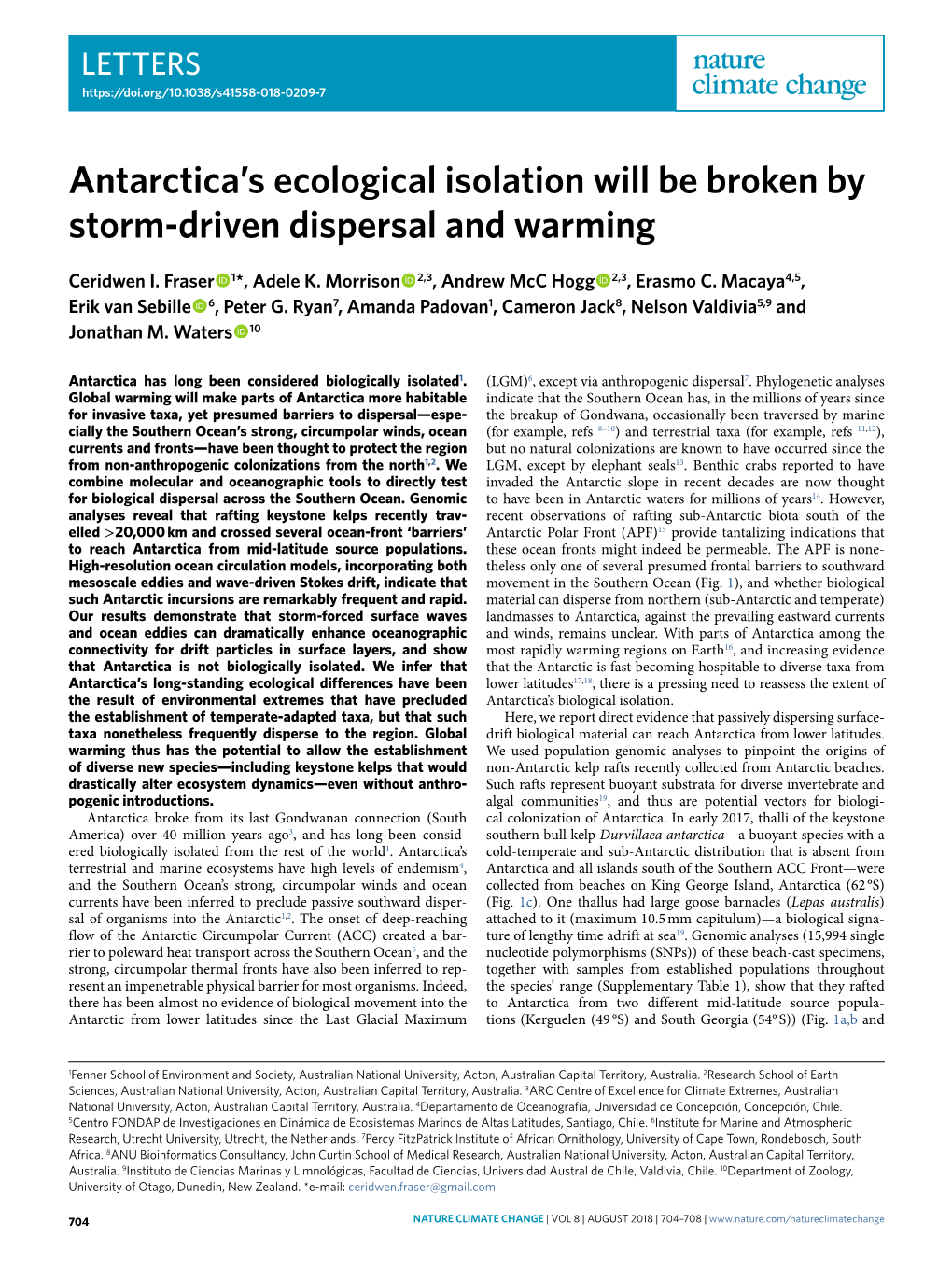 Antarctica's Ecological Isolation Will Be Broken by Storm