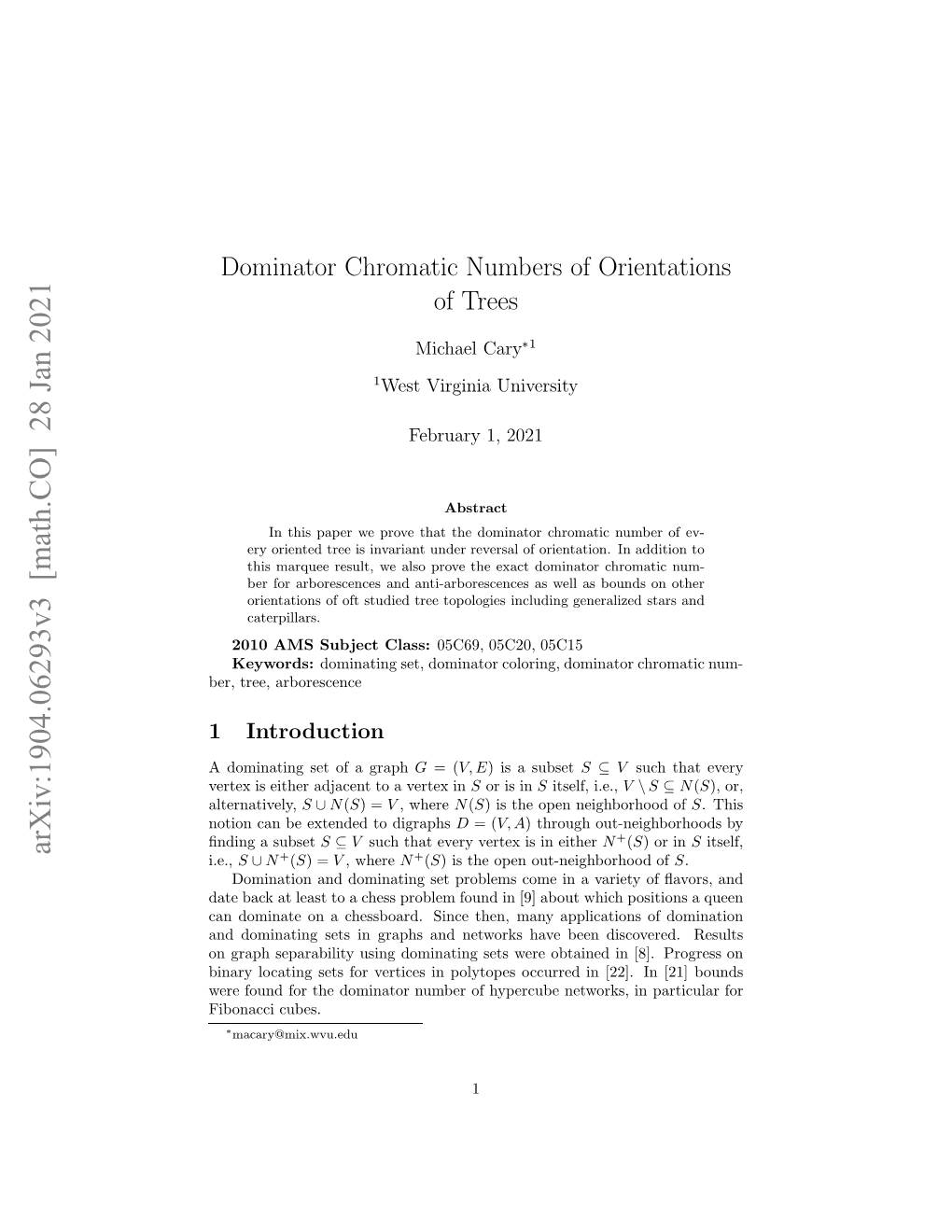 Dominator Chromatic Numbers of Orientations of Trees