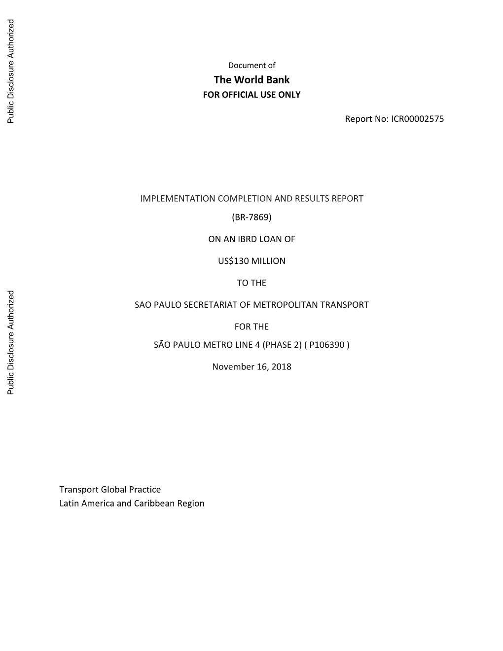 World Bank Document