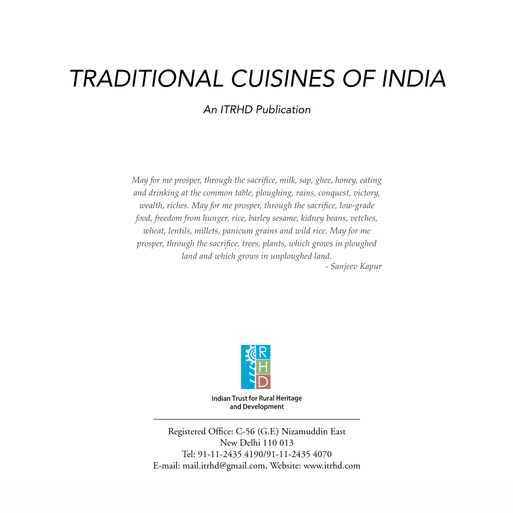 Traditional Cuisines of India