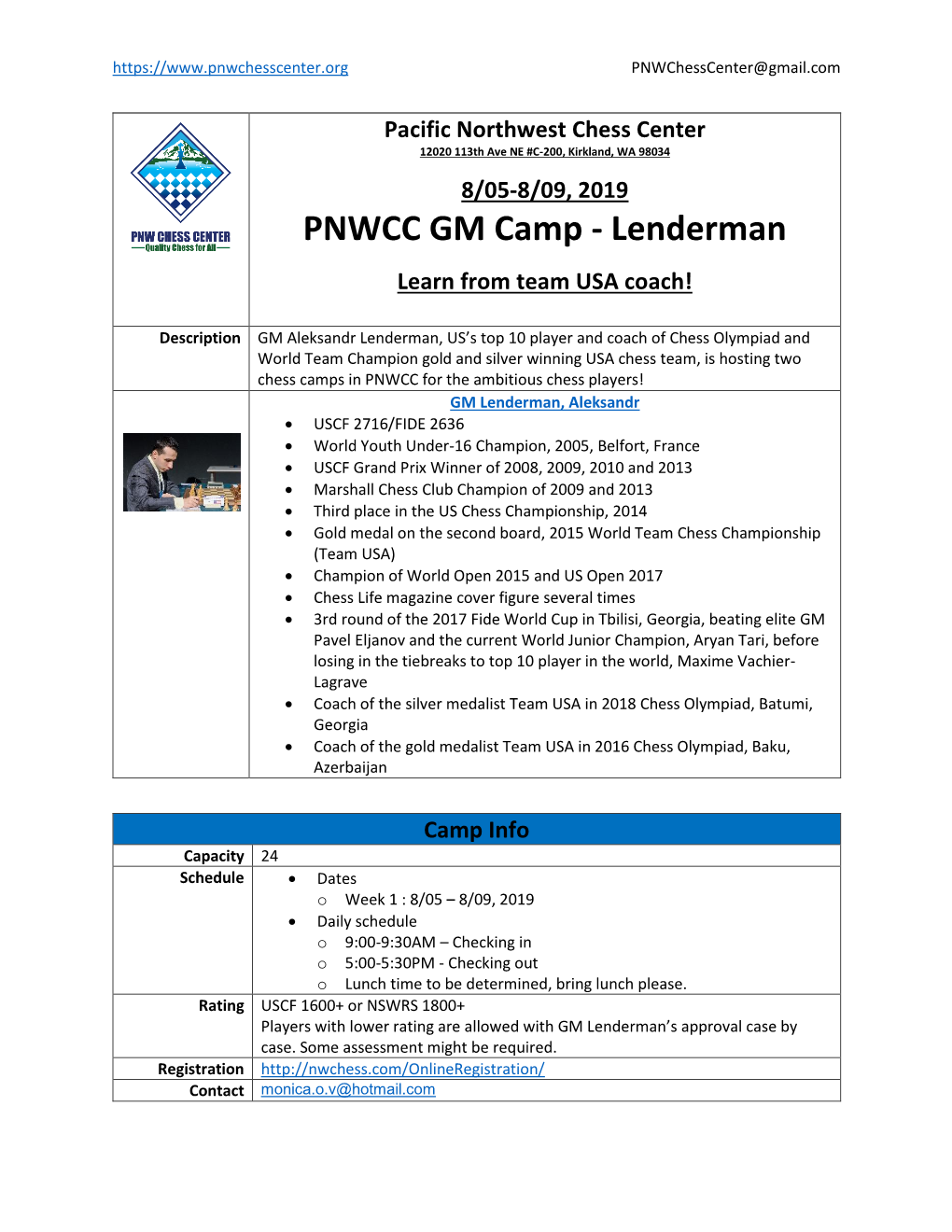 PNWCC GM Camp - Lenderman