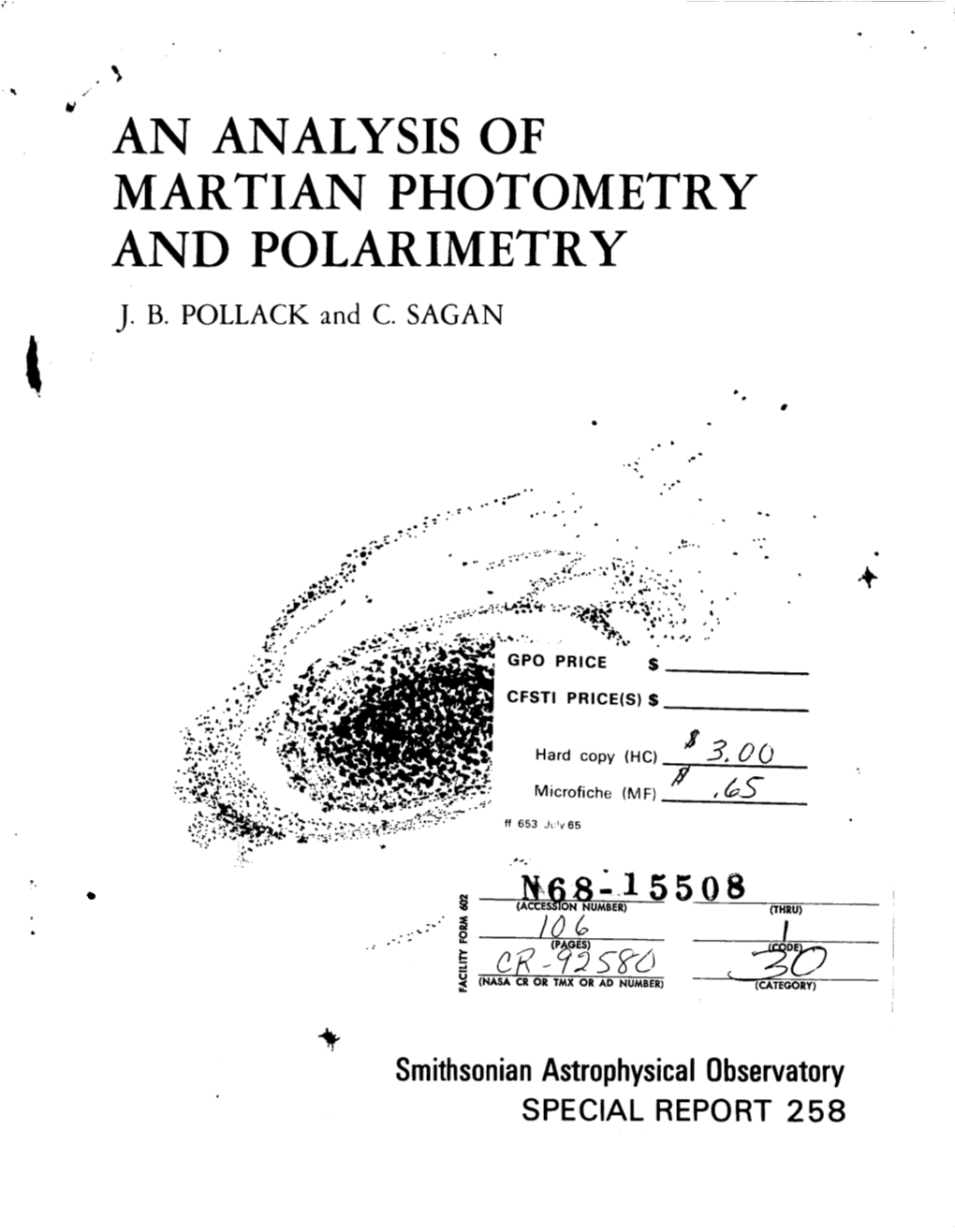 An Analysis of Martian Photometry and Polarimetry J