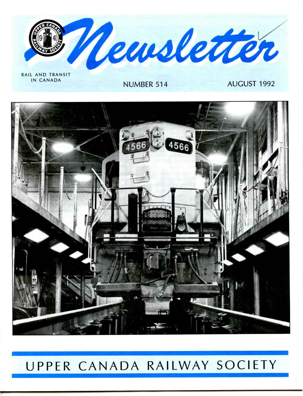 UPPER CANADA RAILWAY SOCIETY 2 « UCRS Newsletter « August 1992