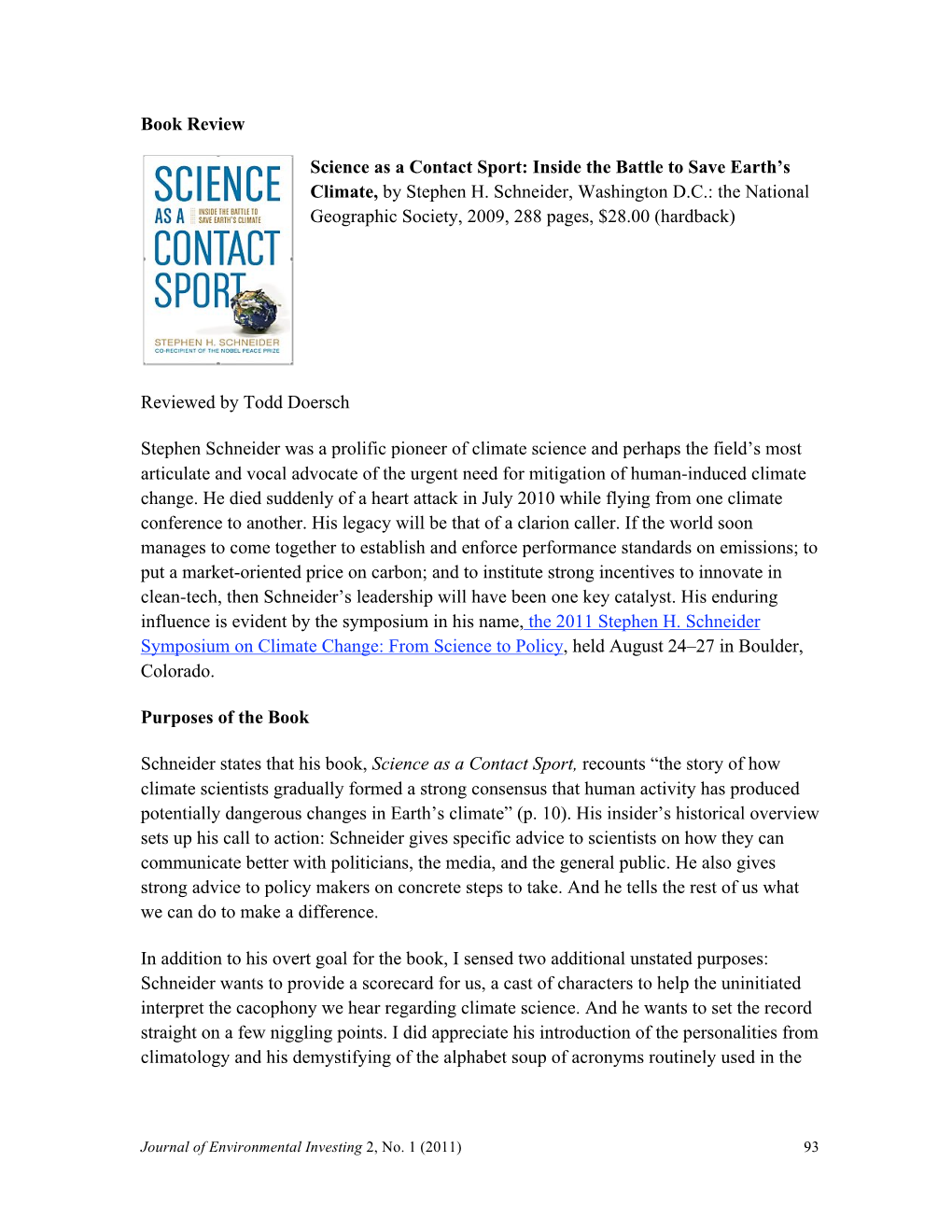 Book Review Science As a Contact Sport