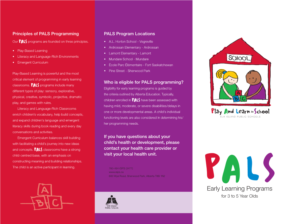 Principles of PALS Programming PALS Program Locations Who Is