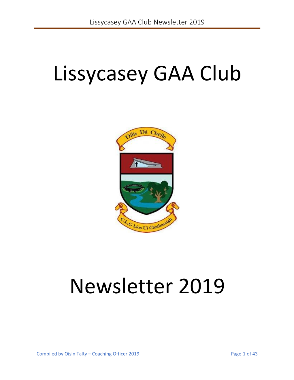 Lissycasey GAA Club Newsletter 2019