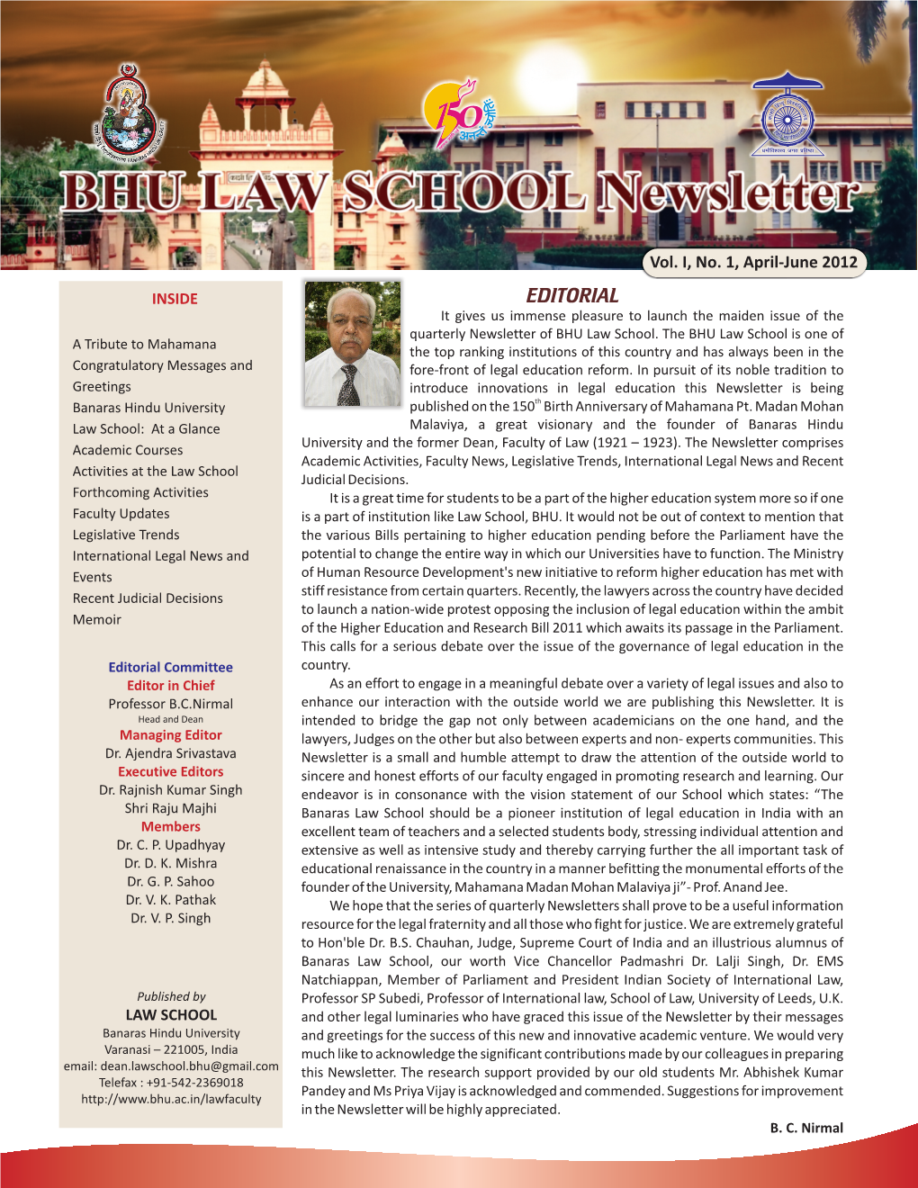 News Letter Vol.I, No.1, April-June 2012