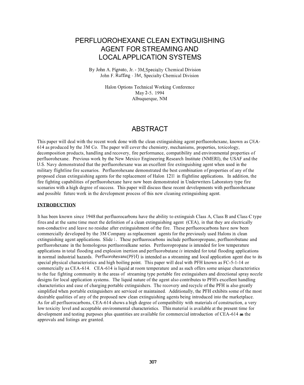 Perfluorohexane Clean Extinguishing Agent for Streaming and Local Application Systems