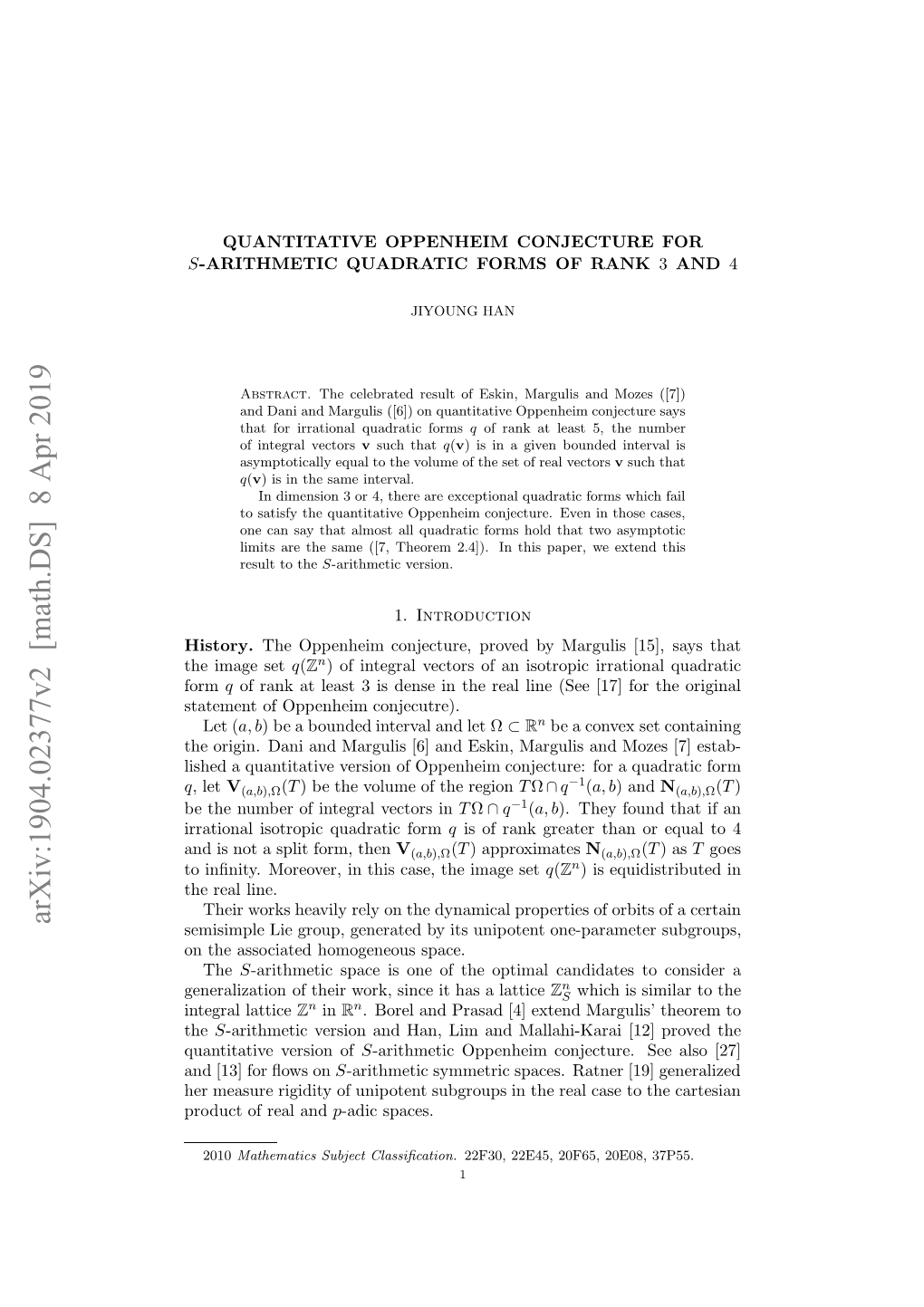 Quantitative Oppenheim Conjecture for $ S $-Arithmetic Quadratic Forms Of